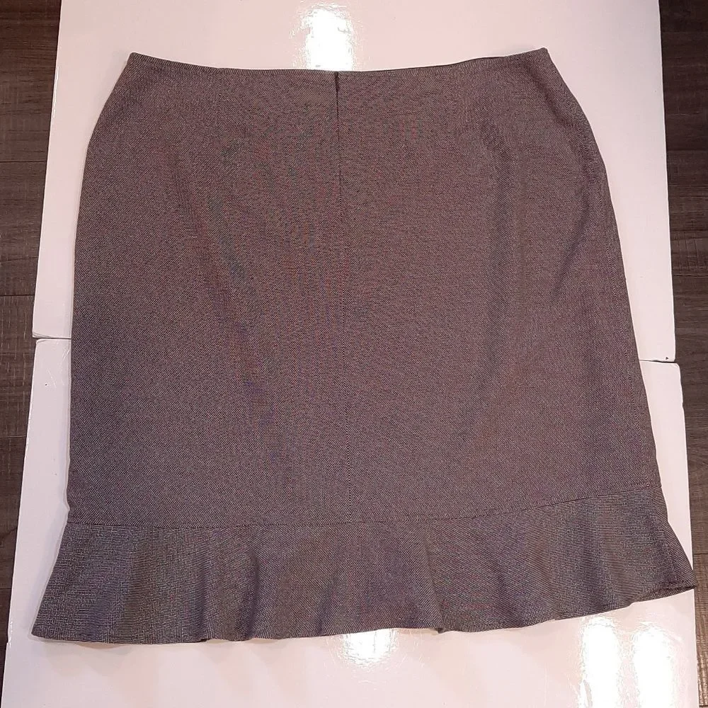 💠LAURA Plus Ruffle Hem Midi Pencil Skirt Office Business Suiting Professional